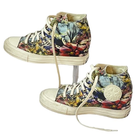 Converse Shoes - Converse All Star Lux Mid Hidden Platform Women's Chuck Taylor Wedges Floral  7
